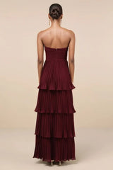 Anastasia Strapless Tiered Chiffon Maxi Dress