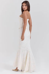 Dakota Embroidered Strapless Corset Set