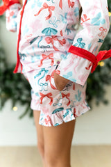 Satin Loungewear Set - Peppermint Ribbons