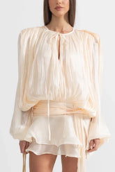 Ruffled Mini Dress With Flowing Silhouette