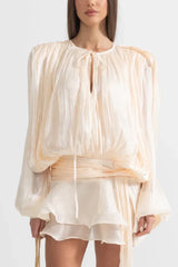 Ruffled Mini Dress With Flowing Silhouette