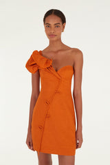 Orange Flower Mini Dress