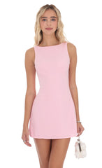Pearl Butterfly Open Back Dress in Pink