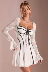 Ruffled Hem Pleated Dress