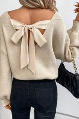 Tie Back Drop Shoulder Sweater