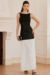 Gabrielle Patchwork Backless Maxi Dress