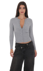 Cinched Knit Cardigan in Heather Gray