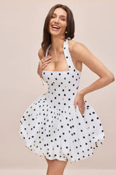 Vivianne Polka Dot Bubble Hem Dress
