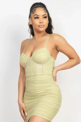 Stone Cami Shirred Bodycon Dress
