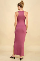 High Neck Side Slit Max Dress