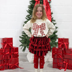 Sweet Wink Headband - Christmas Plaid Layered Bow