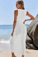 Hollow Out Sleeveless Sweater Dress