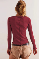 Crew Neck Long Sleeve Cardigan
