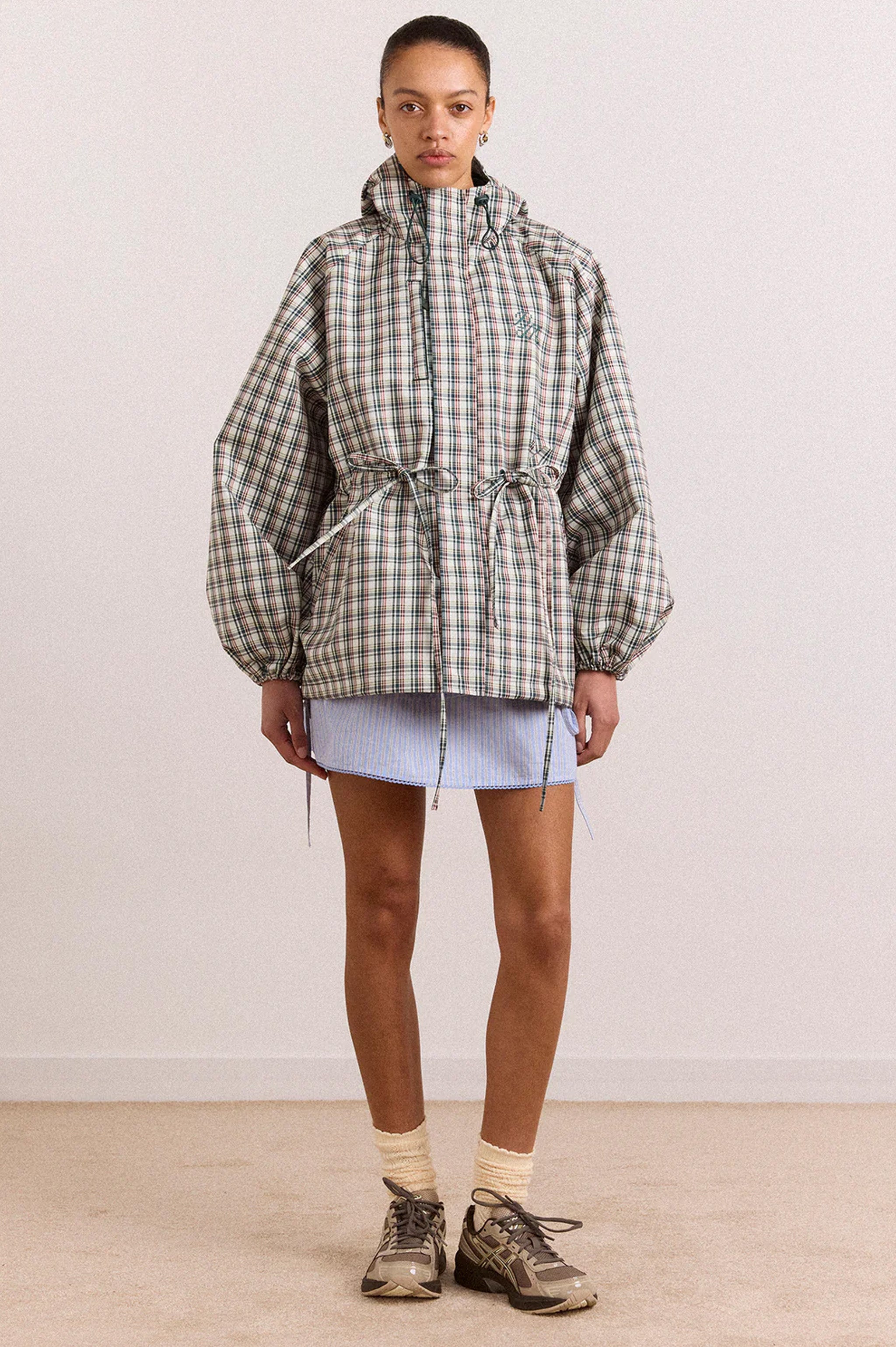 Damson Madder Liu Raincoat - Elderberry Check