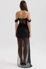 Debut Off Shoulder Lace Maxi Dress