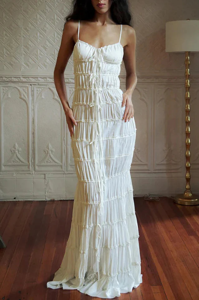 Ruffle Tunnel Gown in Cloud