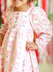 Puff Sleeve Gauze Dress - Sugarplum Santa