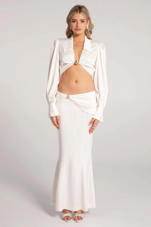 Draped Two Piece Maxi Dress