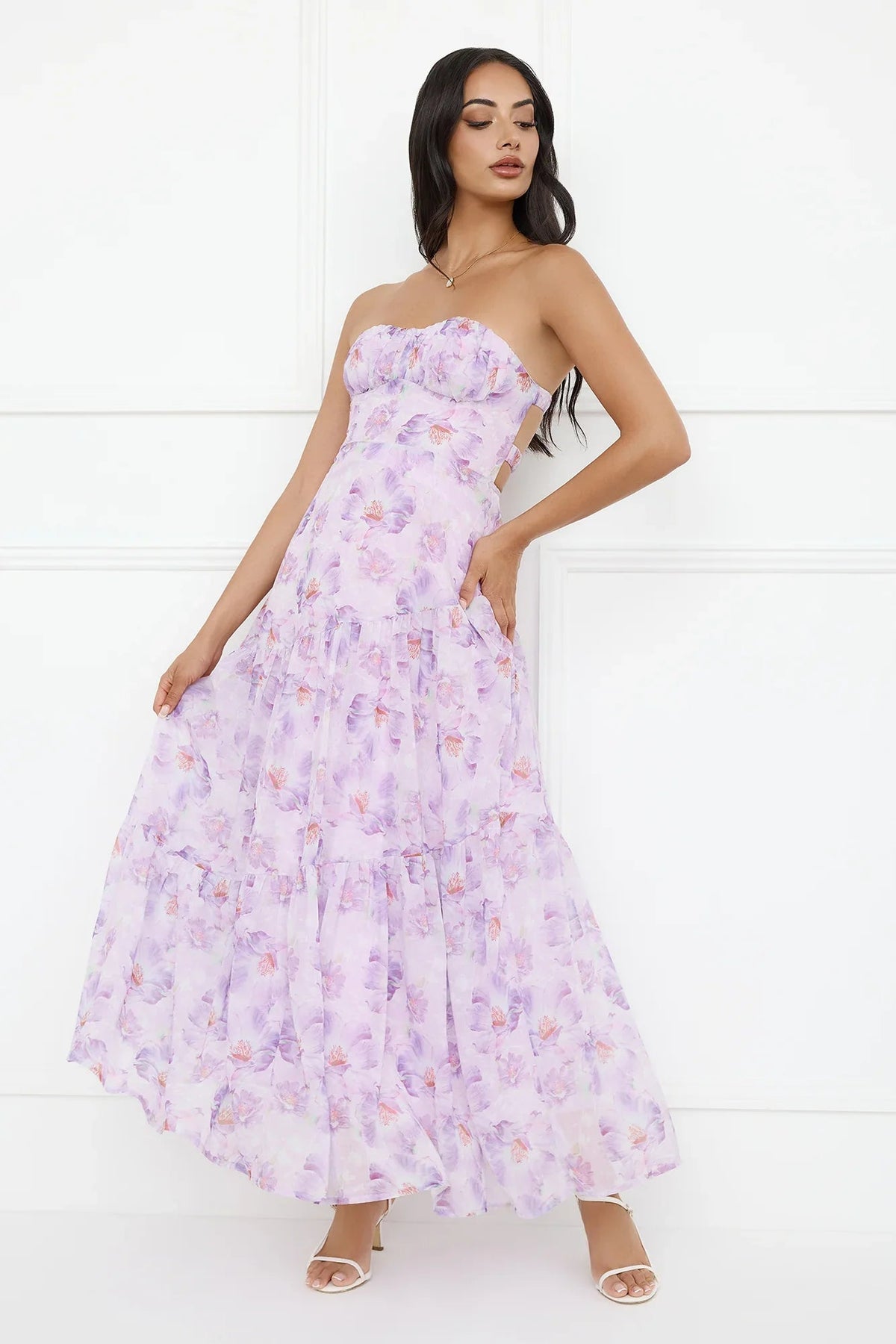 Eliora Strapless Maxi Dress Purple