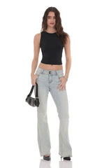 Open Back Twist Top in Black