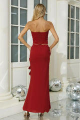 Roline Strapless Flowers Maxi Set