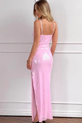 Honey Pink Sequin Maxi Dress
