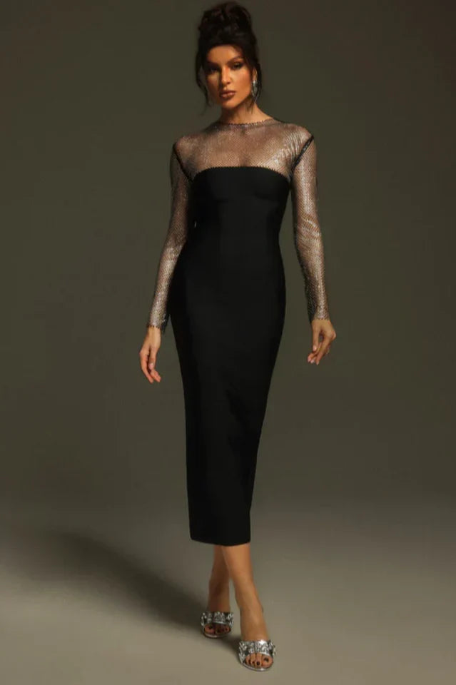 Emmi Long Sleeve Bandage Midi Dress