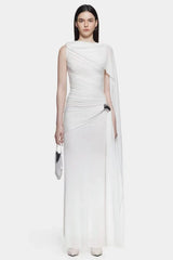 Aubrie Draped Cape Maxi Dress