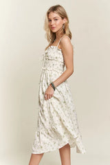 ADORA Smocked Floral Sweetheart Neck Cami Dress