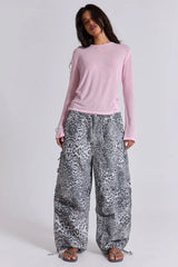 Snow Leopard Parachute Pants
