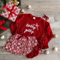 Sweet Wink Hair Clip - Christmas Plaid Layered Bow