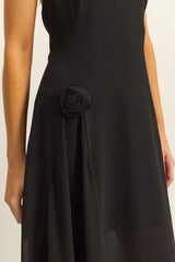 HYFVE Chiffon Halter Asymmetrical Hem Dress