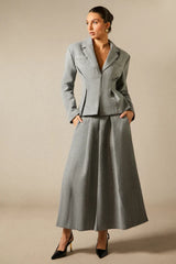 Georgia Lapel Blazer Midi Skirt Set