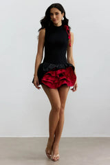 Fiona Floral Applique Layered Ruffle Dress