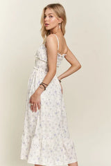 ADORA Smocked Floral Sweetheart Neck Cami Dress