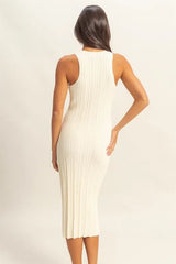 HYFVE Round Neck Bodycon Ribbed Knit Dress