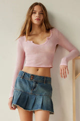 Self Design Scoop Neck Top