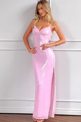 Honey Pink Sequin Maxi Dress