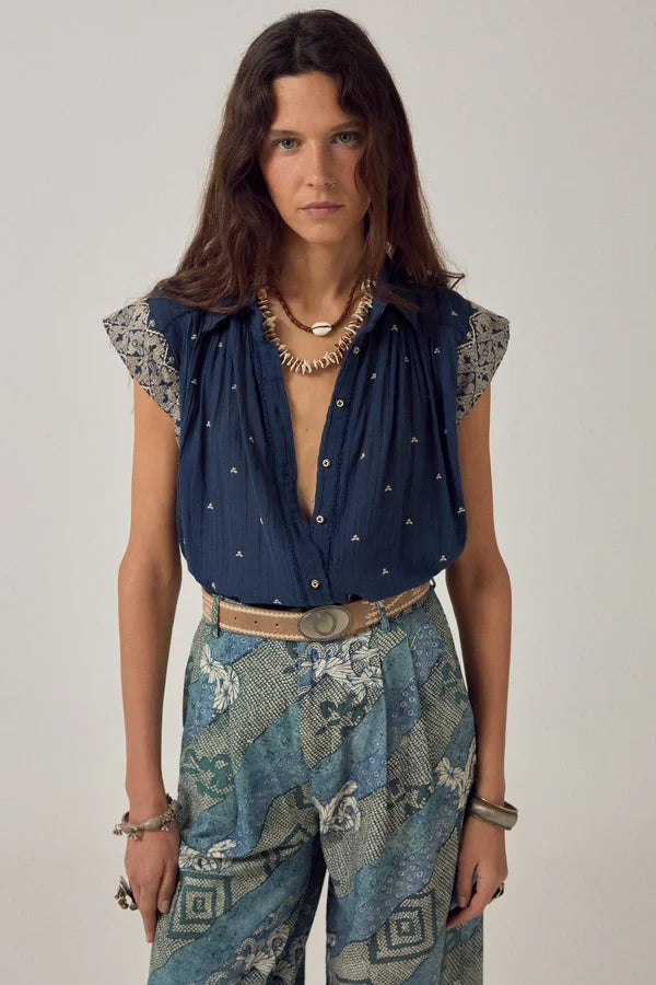 Karina Sleeveless Top - Deep River
