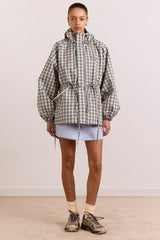 Damson Madder Liu Raincoat - Elderberry Check